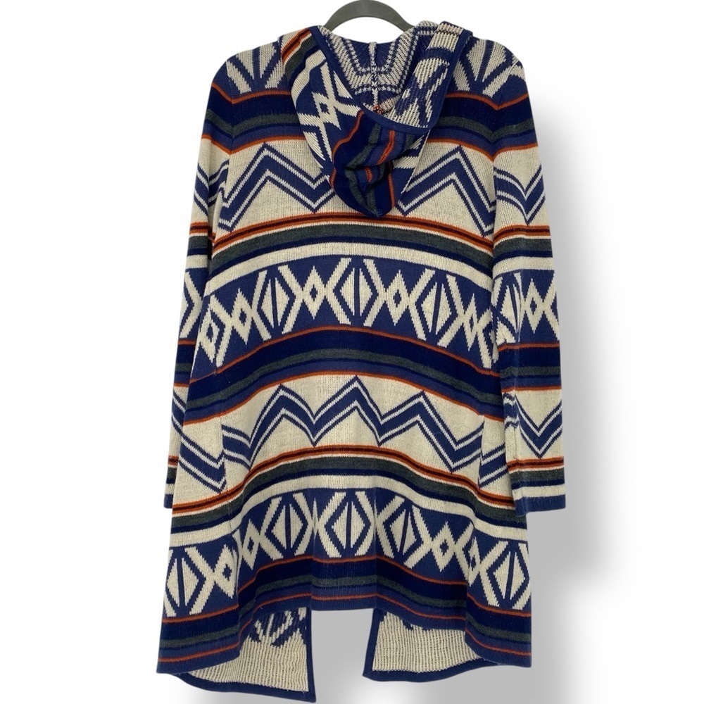 Hannah Southwestern Style Long Open Hooded Cardigan Wms sz Large - Picture 2 of 11